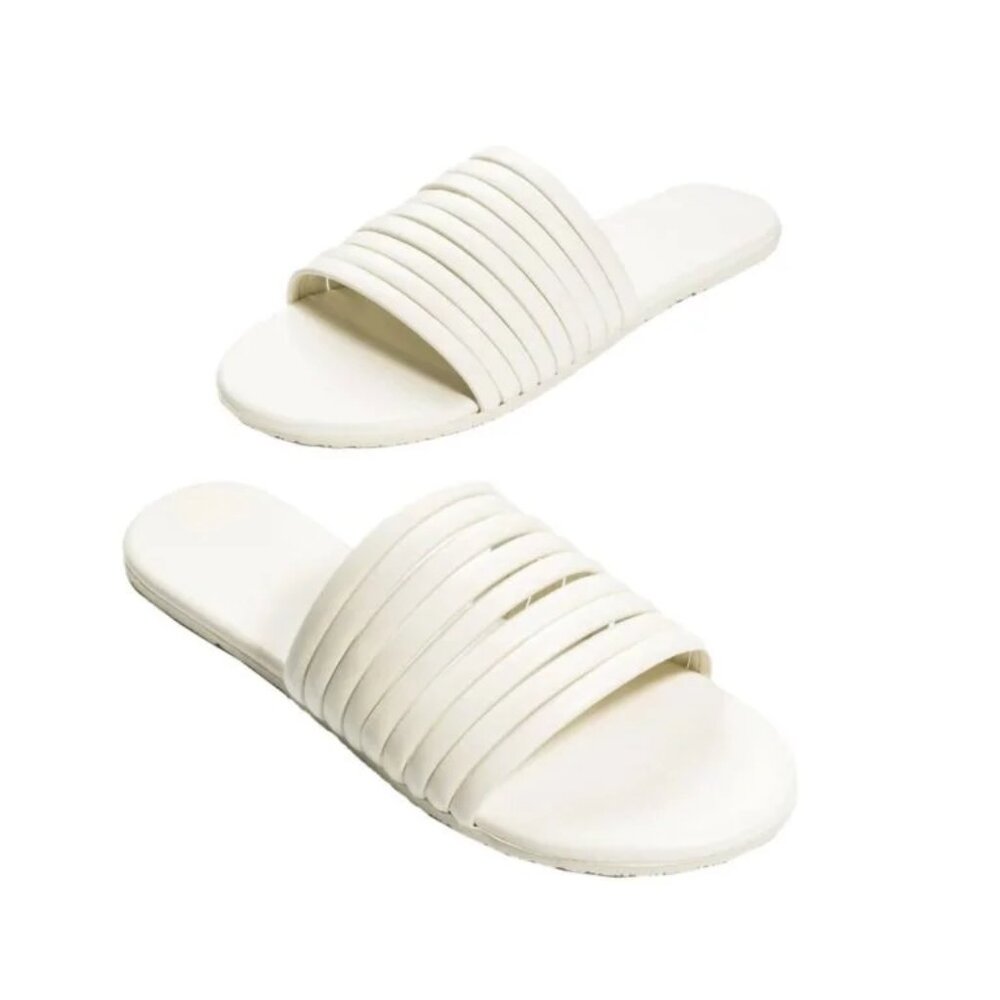 TKEES Caro Slide Sandals in White Brand New w/o Tags Size 5 NWOT - Picture 4 of 11